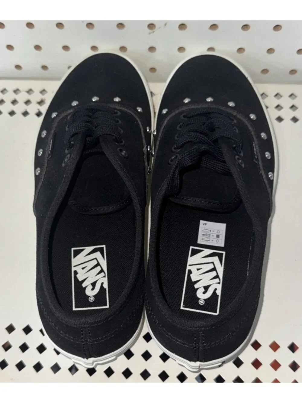 VANS Authentic Spikes Womens Lace Up Suede Athletic Skate Shoes Size 8 Black